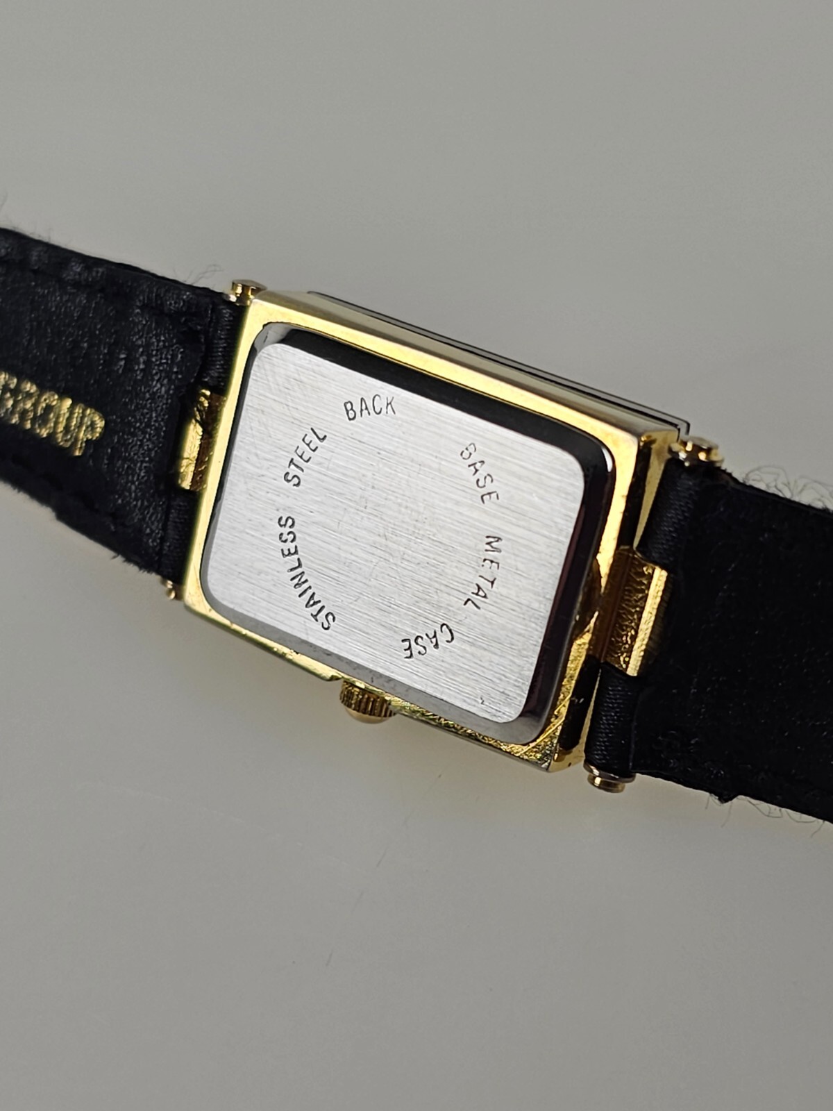 Revlon Quartz Department Store Group Black/Gold Wrist Watch Works Great!