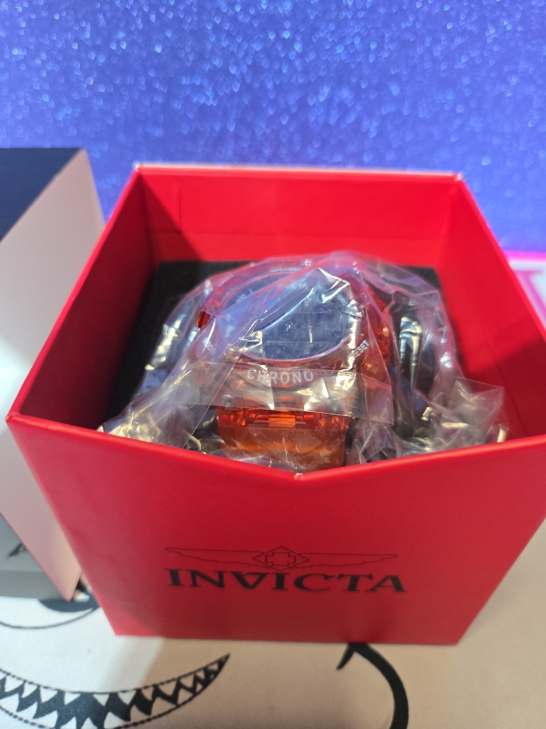 Invicta Racing Orange Digital Watch Model 49046 52mm Transparent NEW