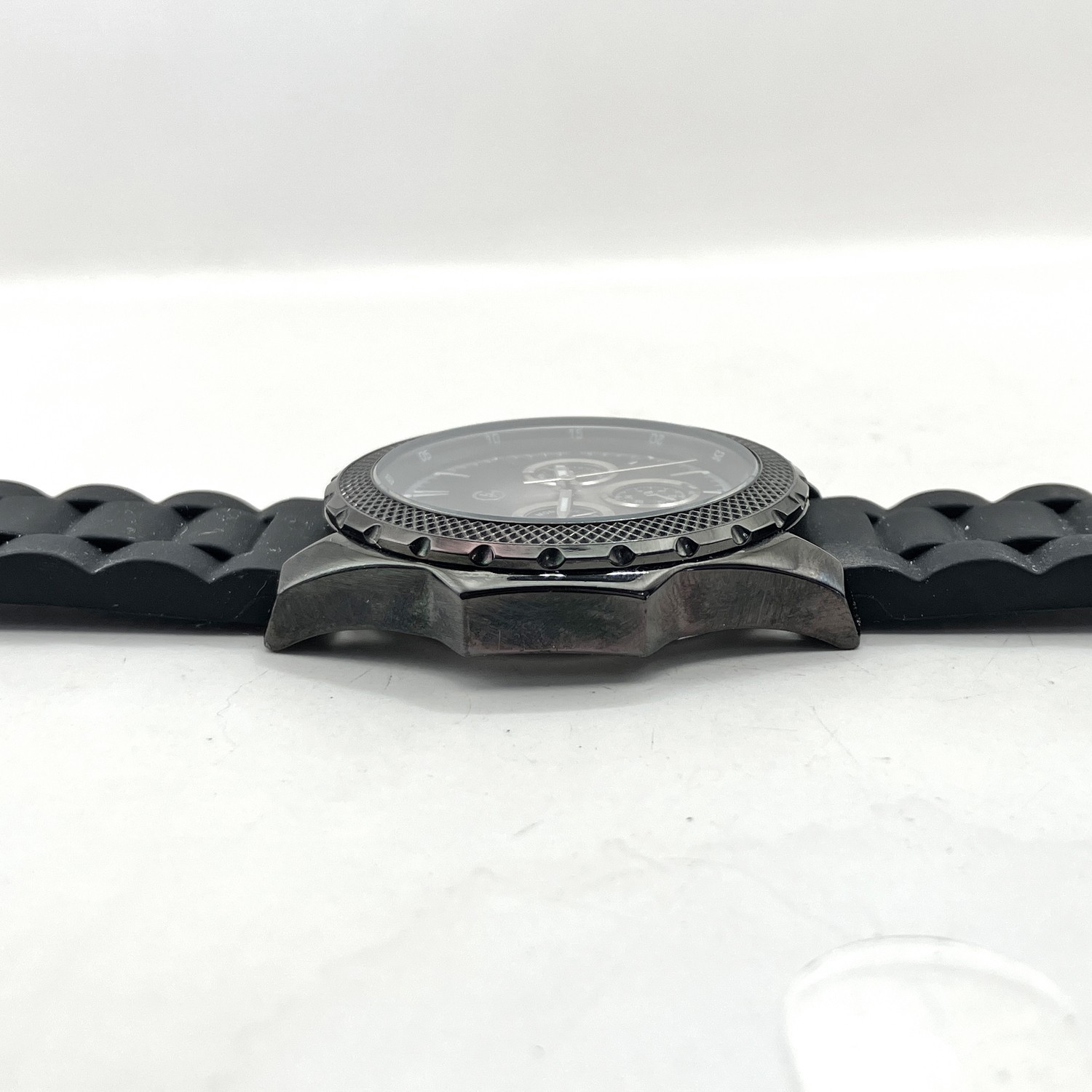 George Urge Multi Function Day Date Watch Black Steel WR 330ft 42mm Mens
