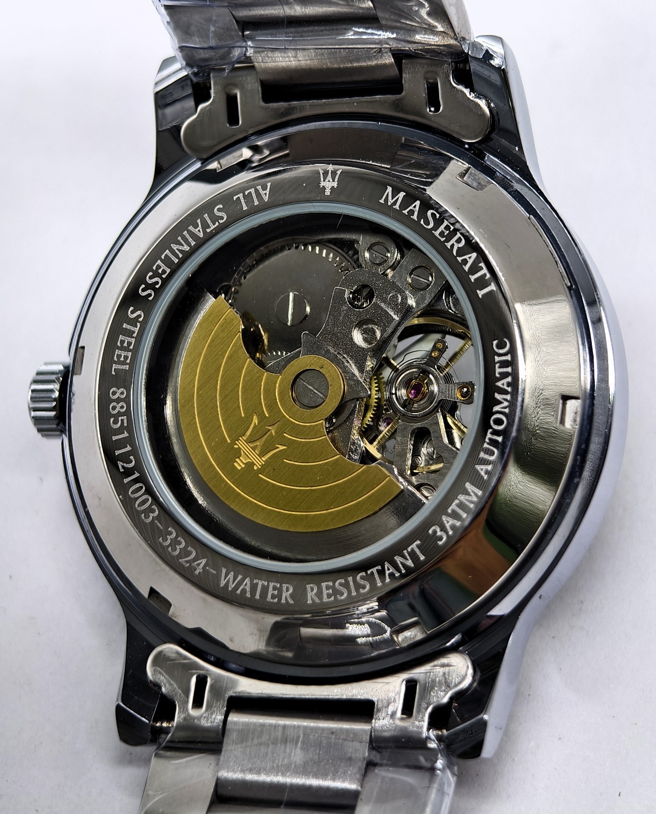 Fantastic Maserati Automatic Black Dial Silver Band Analog Men’s Wrist Watch