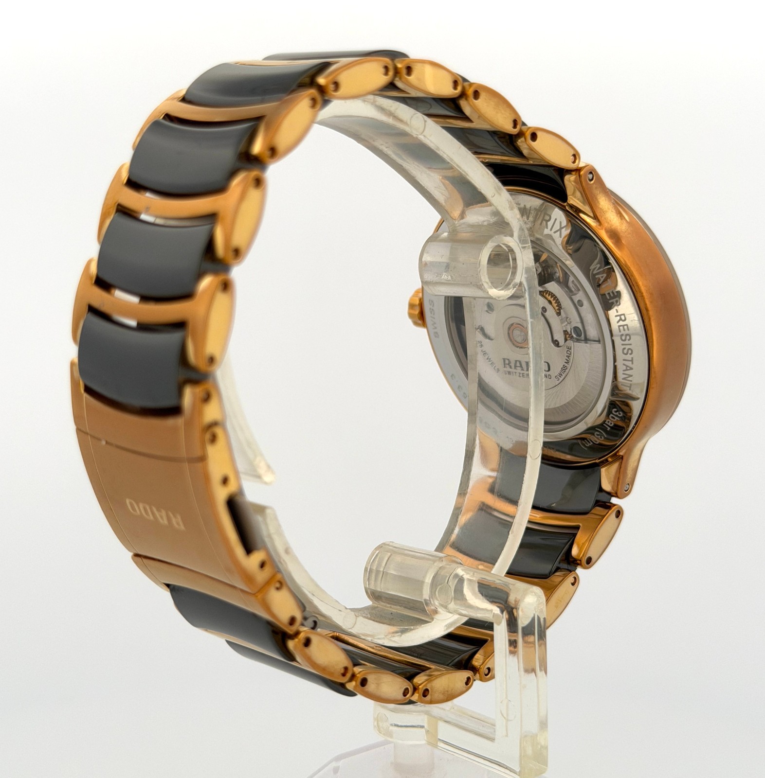 Rado Centrix Automatic 38mm Gold Tone Stainless Steel Ceramic Mens Watch