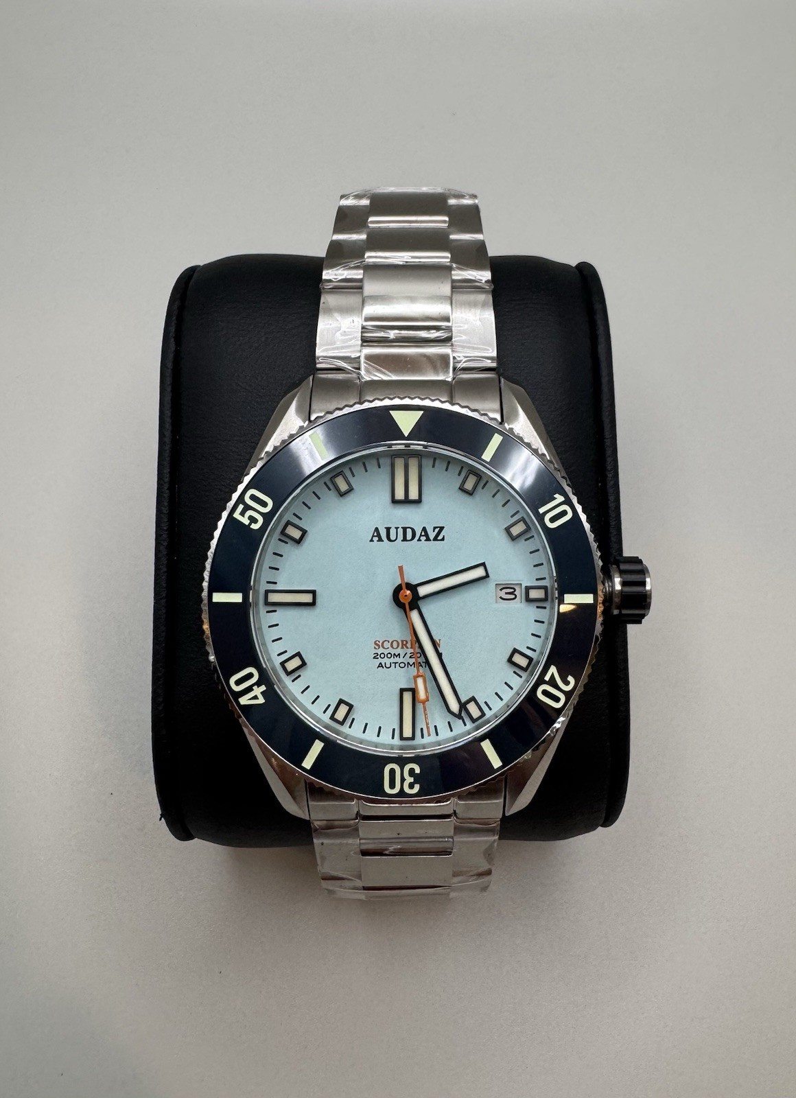 Audaz Scorpion ADZ-3090-05 Automatic Diver NEW 9015 Sapphire 200m Tiffany Blue
