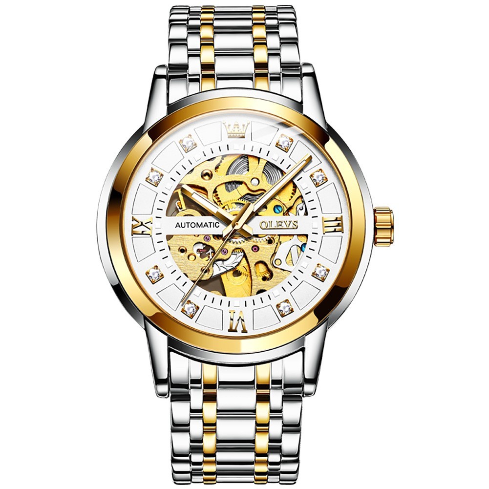 OLEVS 9901 Fashion Multi-functiom Accurate Transparent Vintage Mechanical Watch