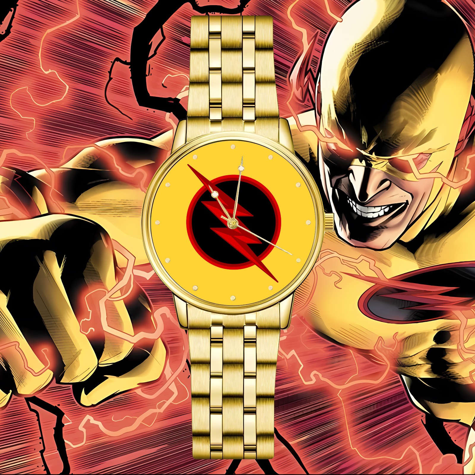 Reverse Flash DC Comics Engraved Wristwatch