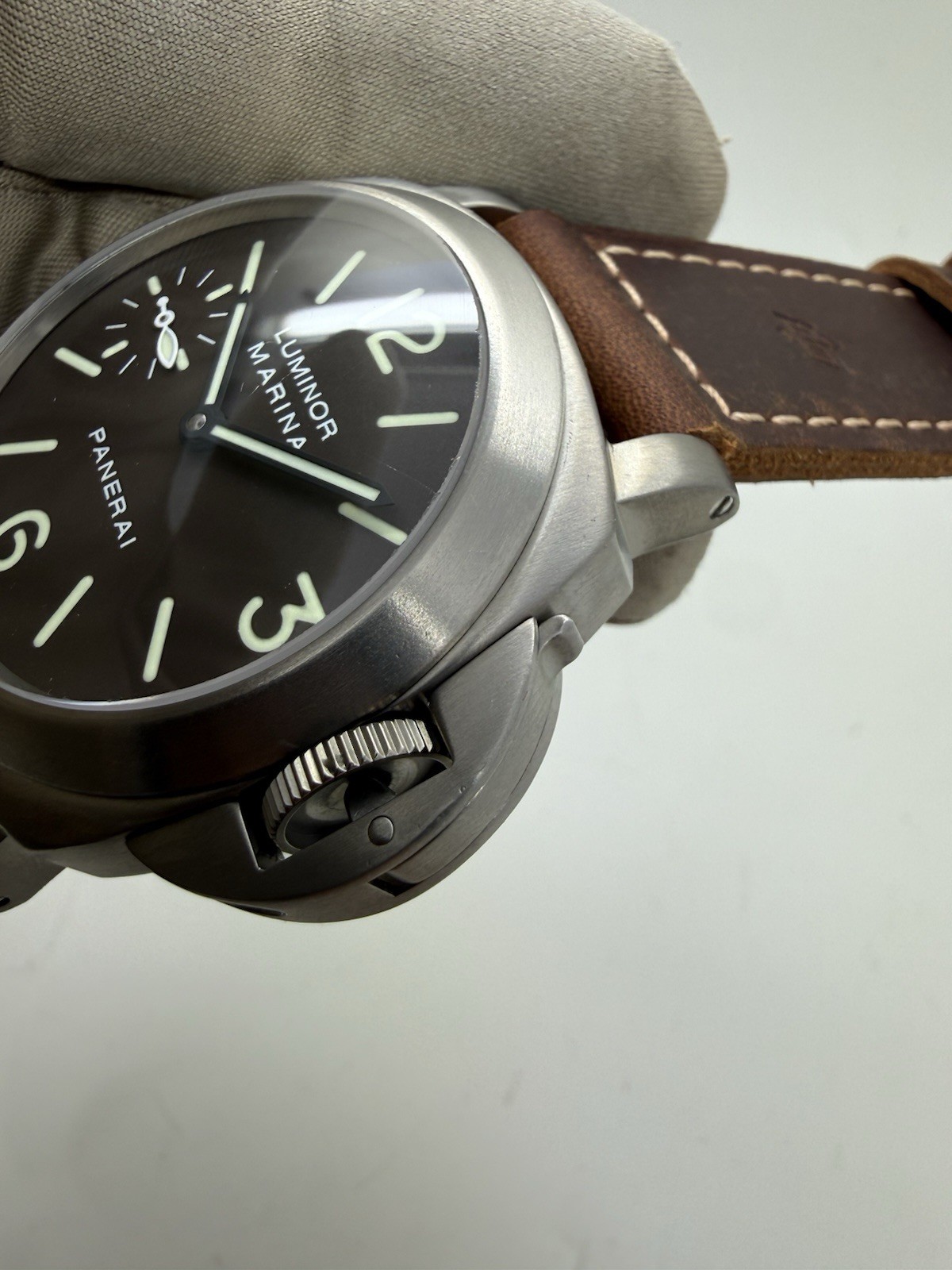 2021 Panerai Luminor 44mm Titanium Brown Dial Manual Wind PAM00061 PAM61 B+P