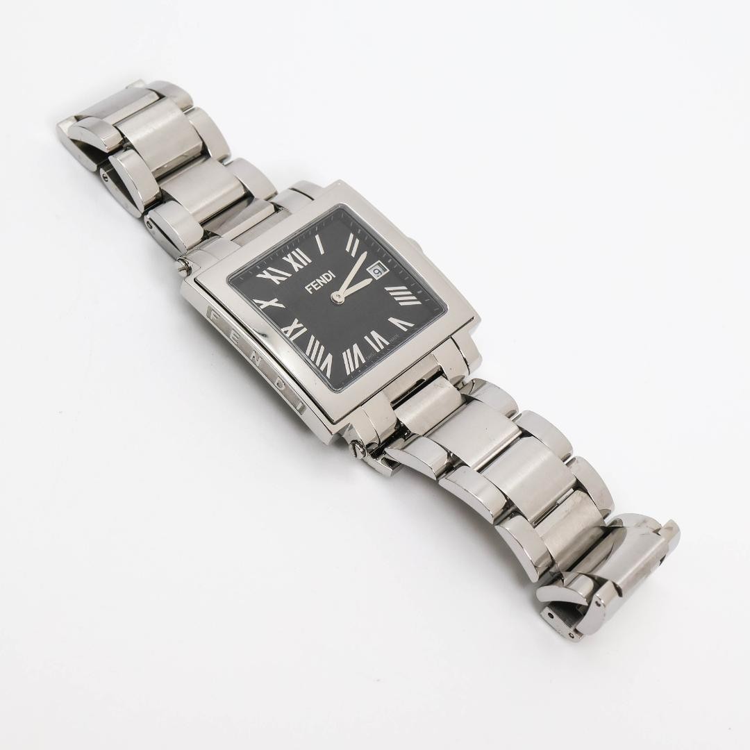 FENDI working watch ZUCCA dial date square Roman 3869