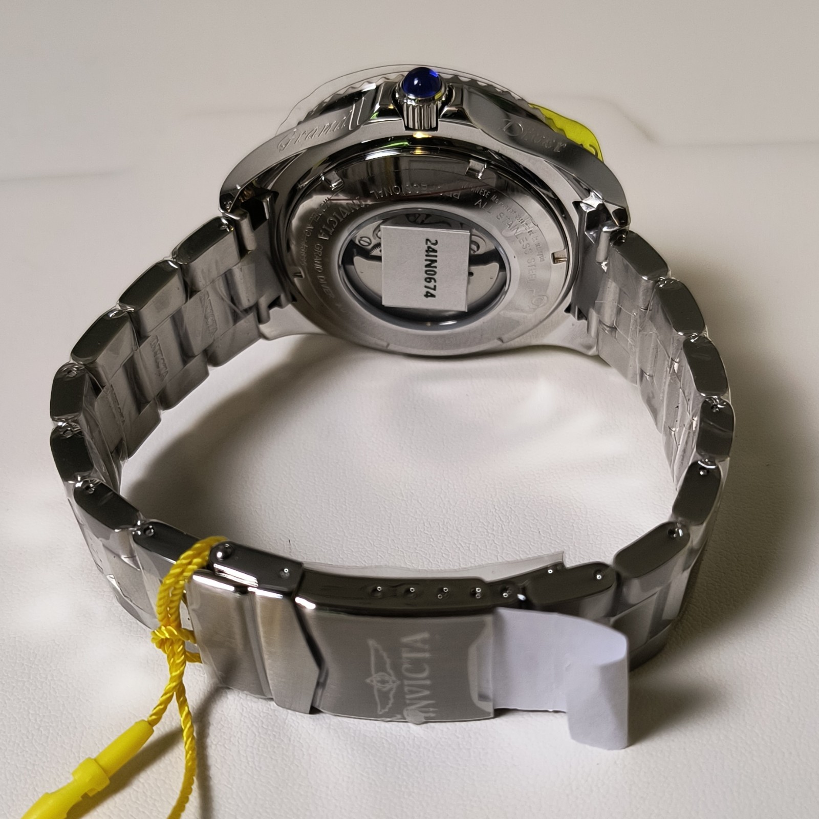 Invicta Grand Diver Automatic Date Pepsi FaceBlue/Red Bezel SS Bracelet Box 47mm