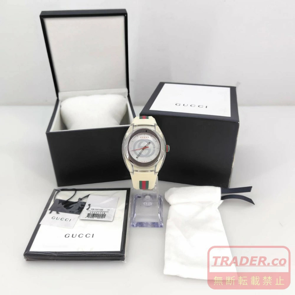 Used GUCCI Sync wristwatch silver white unisex quartz 137.1 YA137302 05w21317 Ta