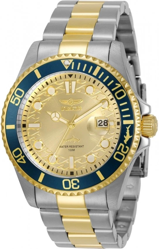 New Invicta Pro Diver Men’s Watch 43mm, Steel, Gold (30022)