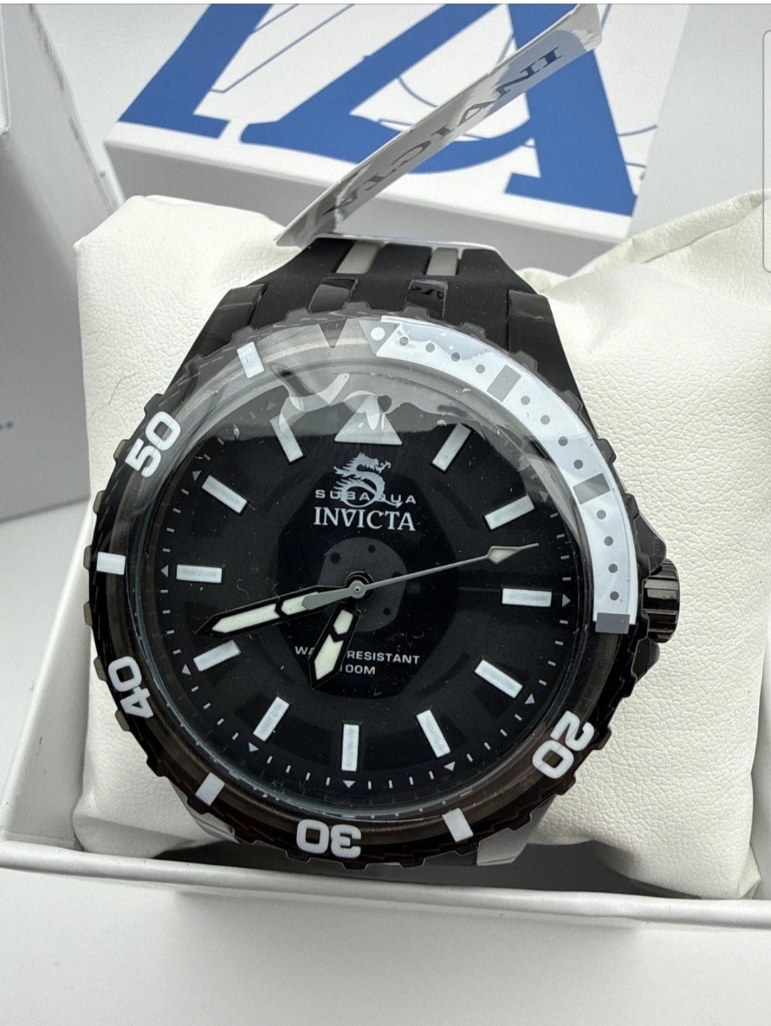 Invicta Men’s Watch Subaqua Quartz Black and Grey Silicone Rubber Strap 69447