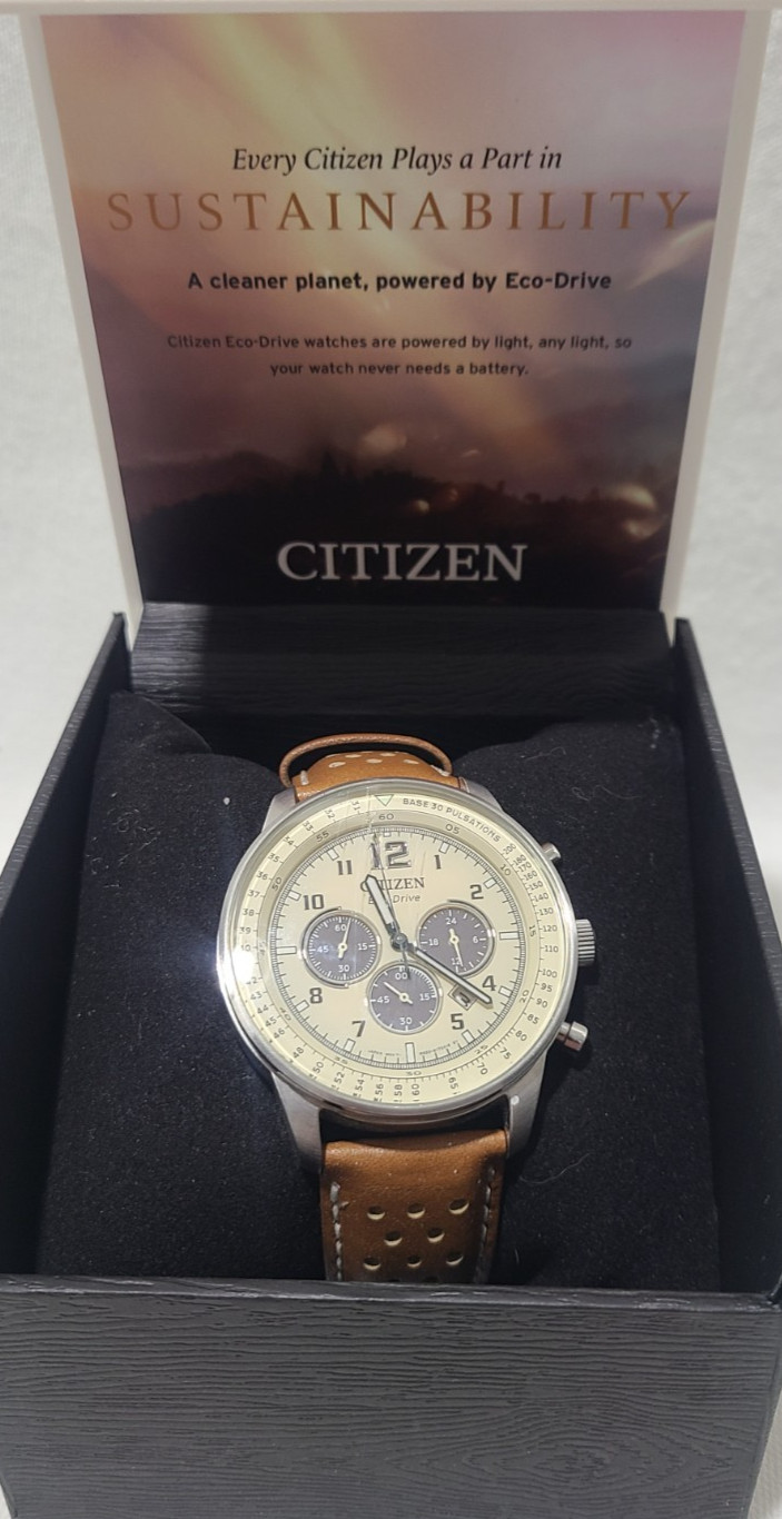 Citizen Men’s CA4500-08X Eco-Drive Chronograph Stainless Steel Quartz Watch NEW