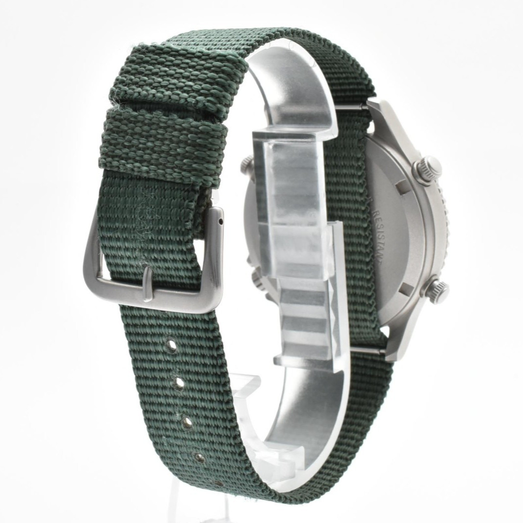 Casio Timber Cruiser TIC-4 Quartz Chronograph Near MINT Black Dial 38mm Green
