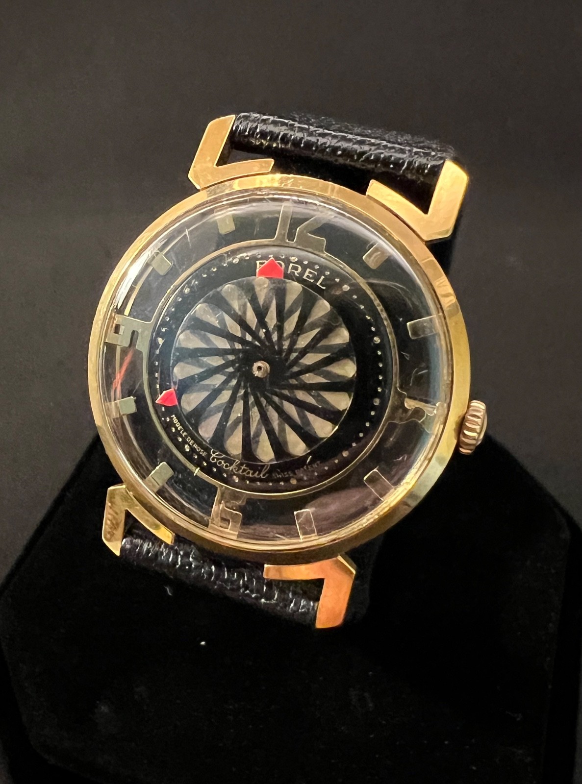BOREL / SYNCHRON COCKTAIL WATCH BLOOMING FLOWER MYSTERY DIAL, SKELETON 17J SWISS