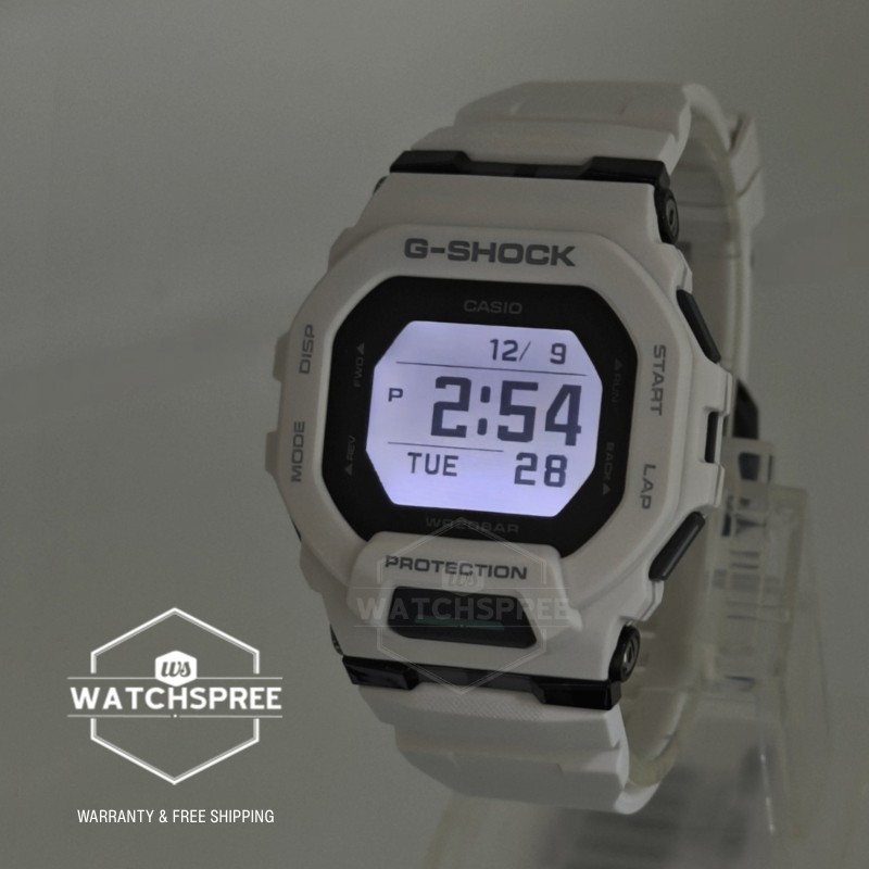 Casio G-Shock G-SQUAD Bluetooth® White Resin Band Watch GBD200-7D GBD-200-7