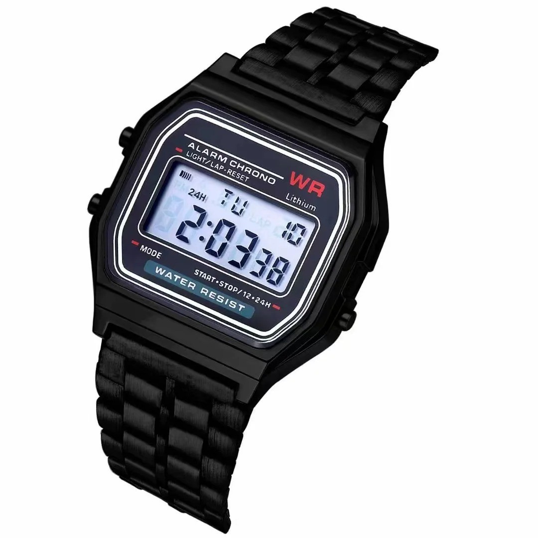 Retro NEW Classic Unisex Men’s Digital Watch F-91 with Stainless Steel Bracelet