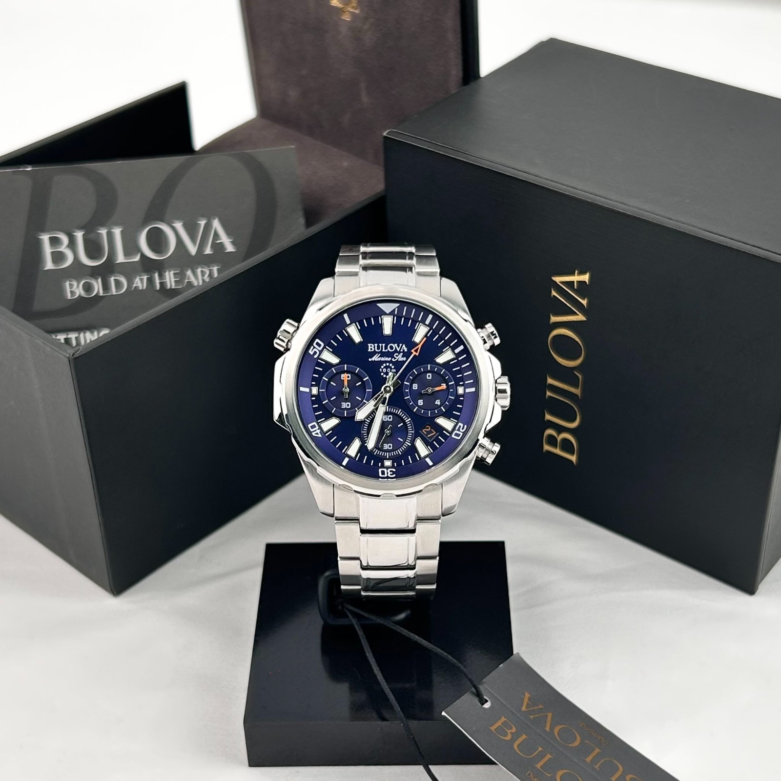 Bulova Marine Star Blue Dial Chronograph Men’s Quartz Watch | 43mm | 96B256