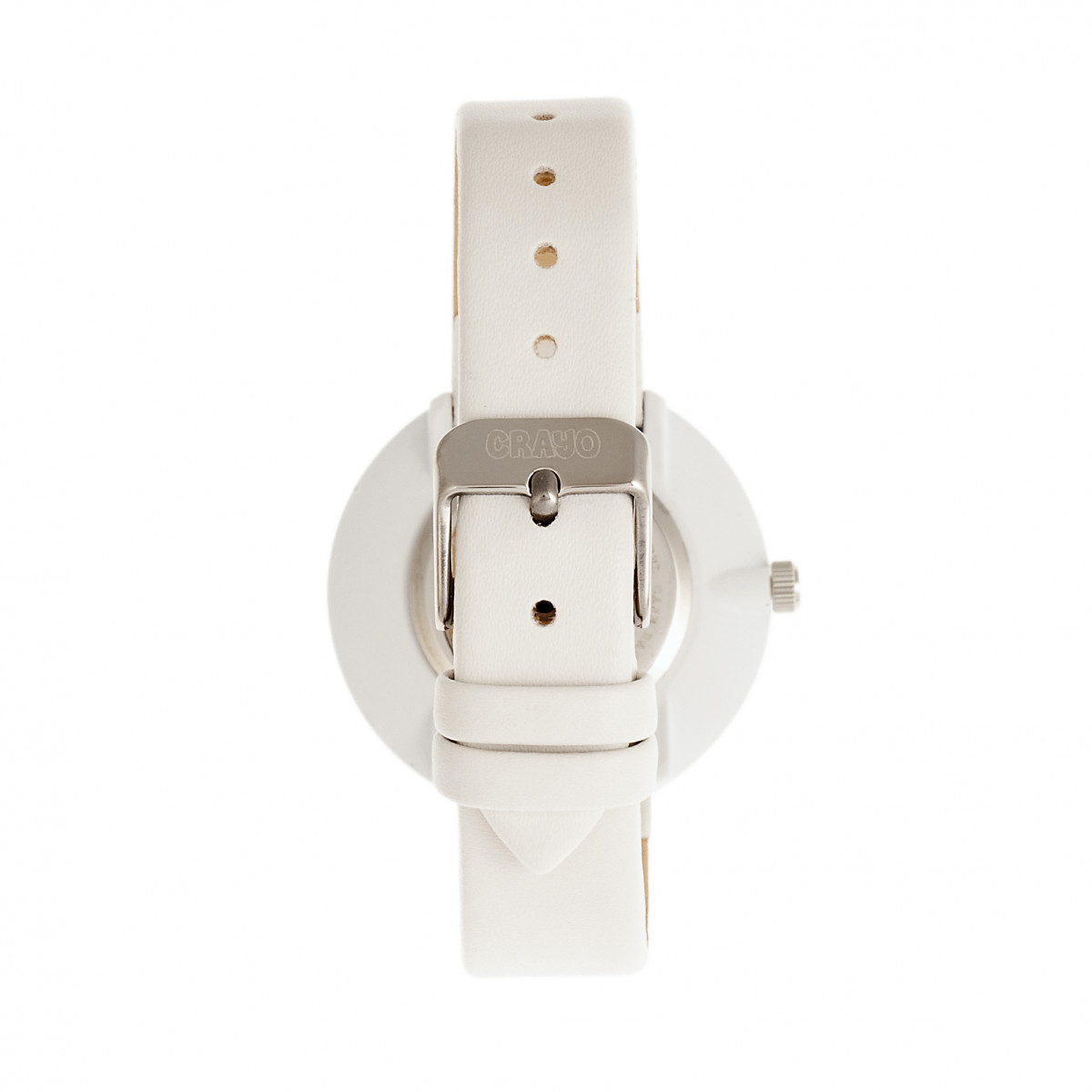 Crayo Blade White Leatherette Strap Unisex Watch CRACR5401