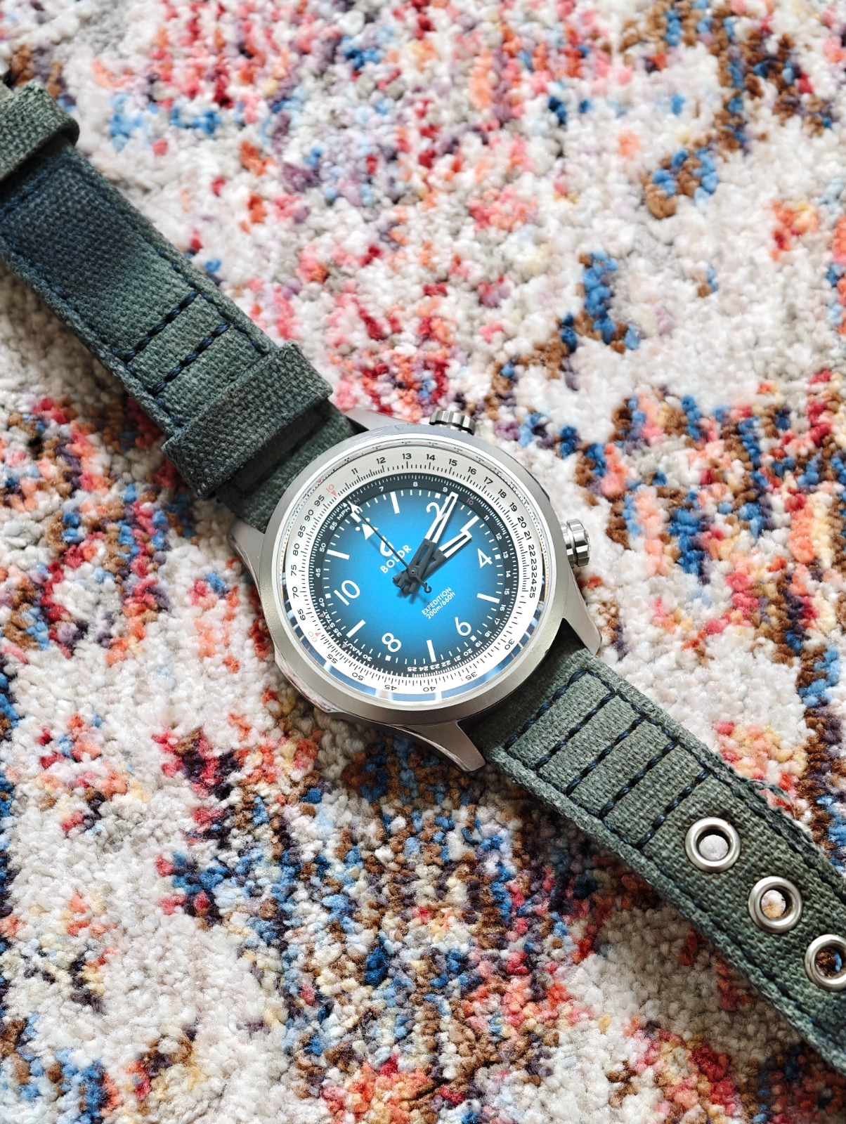 BOLDR Expedition Enigmath Coconico Automatic 200m Blue Dial Slide Rule – 41mm