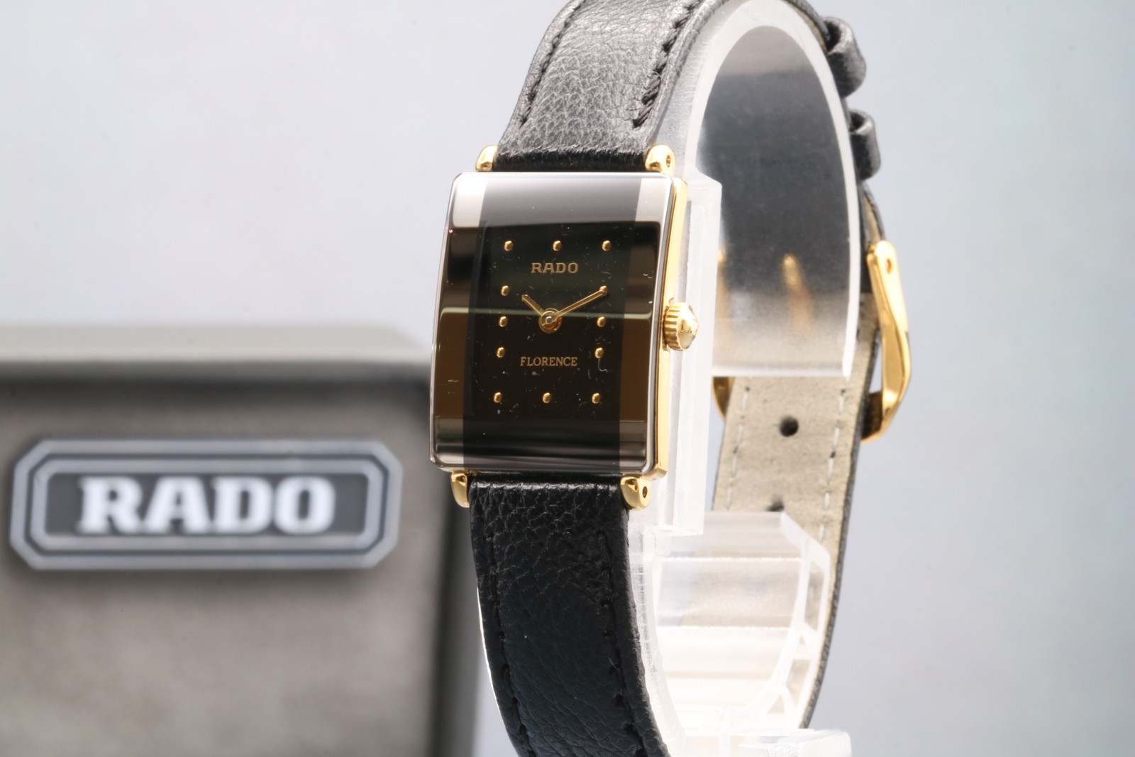 [Exc+5 /w case] RADO Florence 153.3606.2N Black Dial Quartz Women’s Watch JAPAN