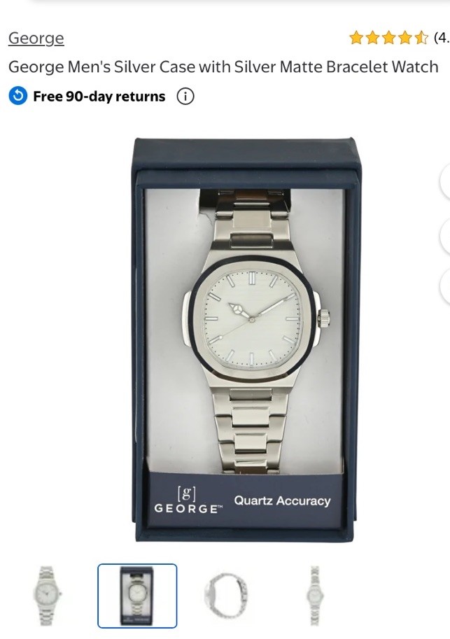 George Men’s Silver Case with Silver Matte Bracelet Watch