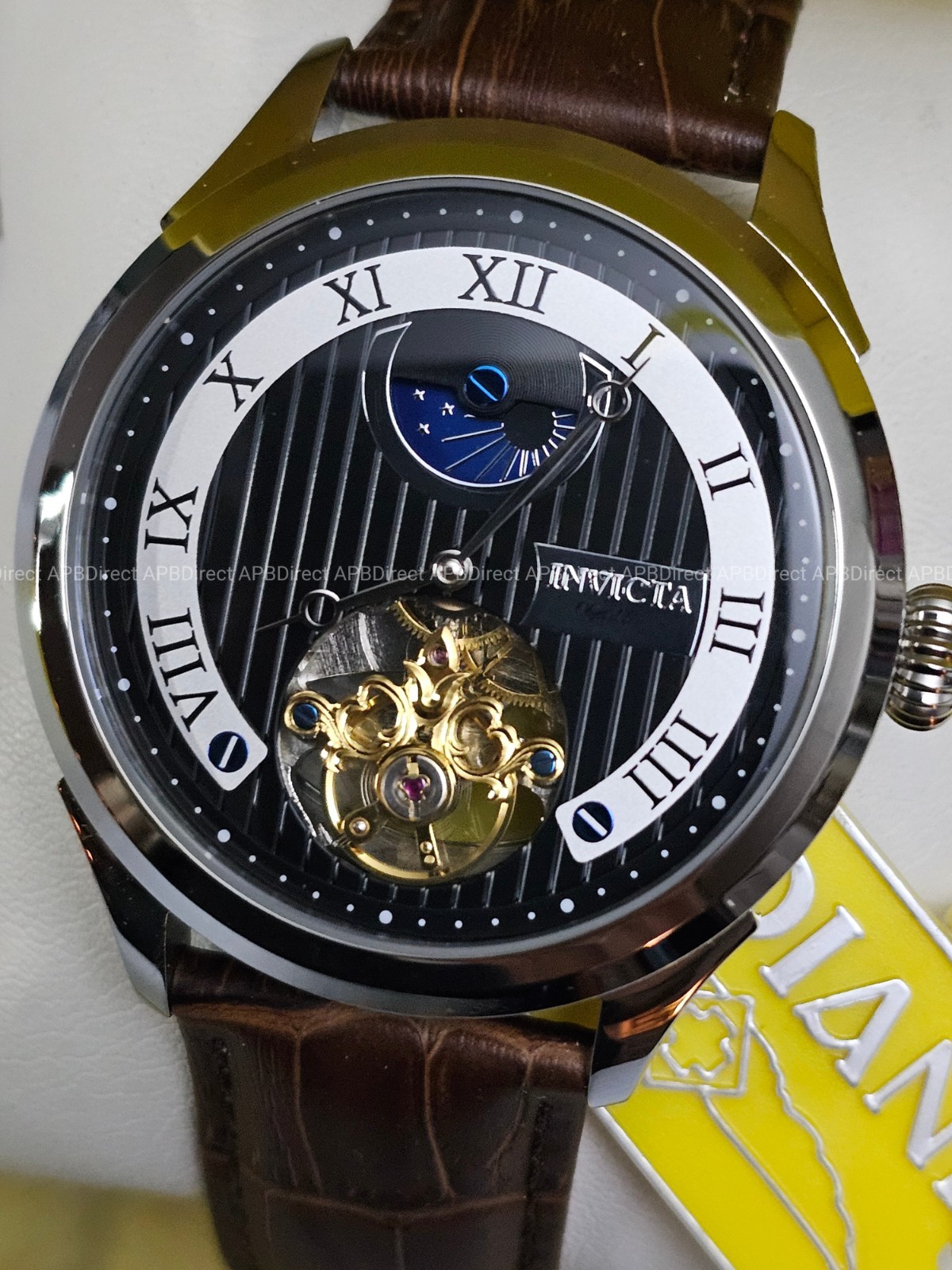 Invicta – Objet D Art – Open Heart – Automatic – Day / Night Leather mens Watch