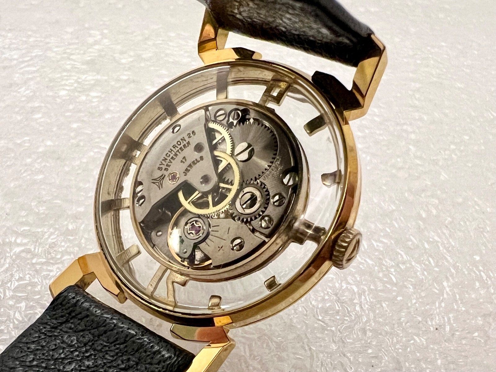 BOREL / SYNCHRON COCKTAIL WATCH BLOOMING FLOWER MYSTERY DIAL, SKELETON 17J SWISS