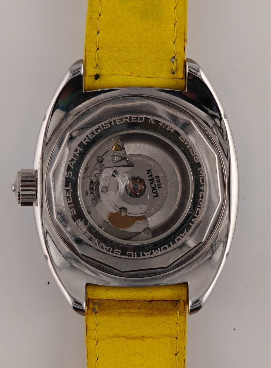 Locman 1970 Automatic Swiss Movement – Condition NOS Label RARE Yellow