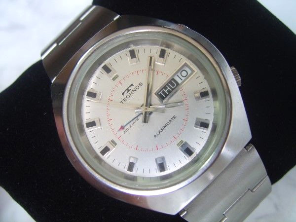 VINTAGE 70’S TECHNOS ALARMDATE AUTOMATIC CAL AS 5008 ORIGINAL BRACELET *6888