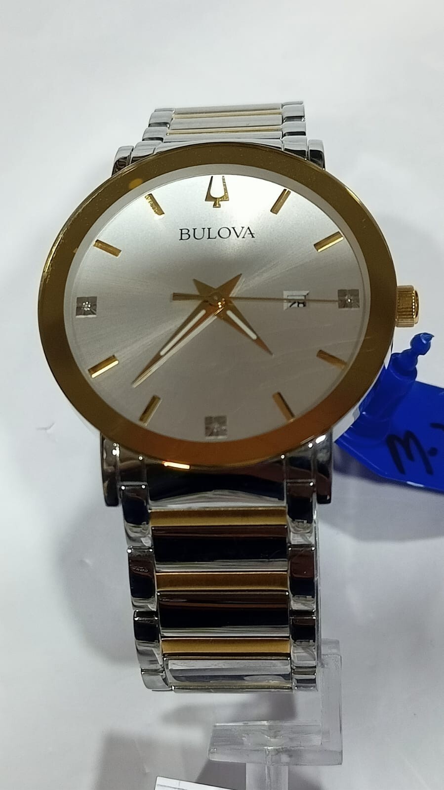 98D151 BULOVA SILVER DIAL STAINLESS STEEL MEN’S WATCH M-221