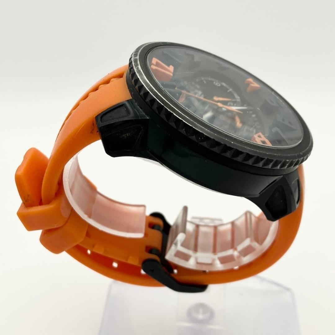 Tendence Gulliver Round Chronograph Quartz Watch Black Orange Dial