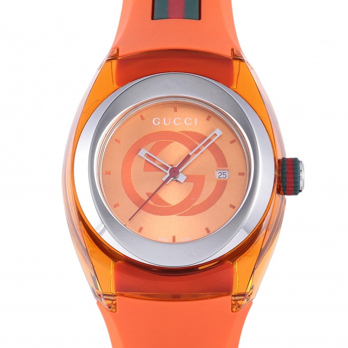 Gucci Sync YA137311 Stainless Steel Rubber 31.0mm Orange Dial #YKW1091