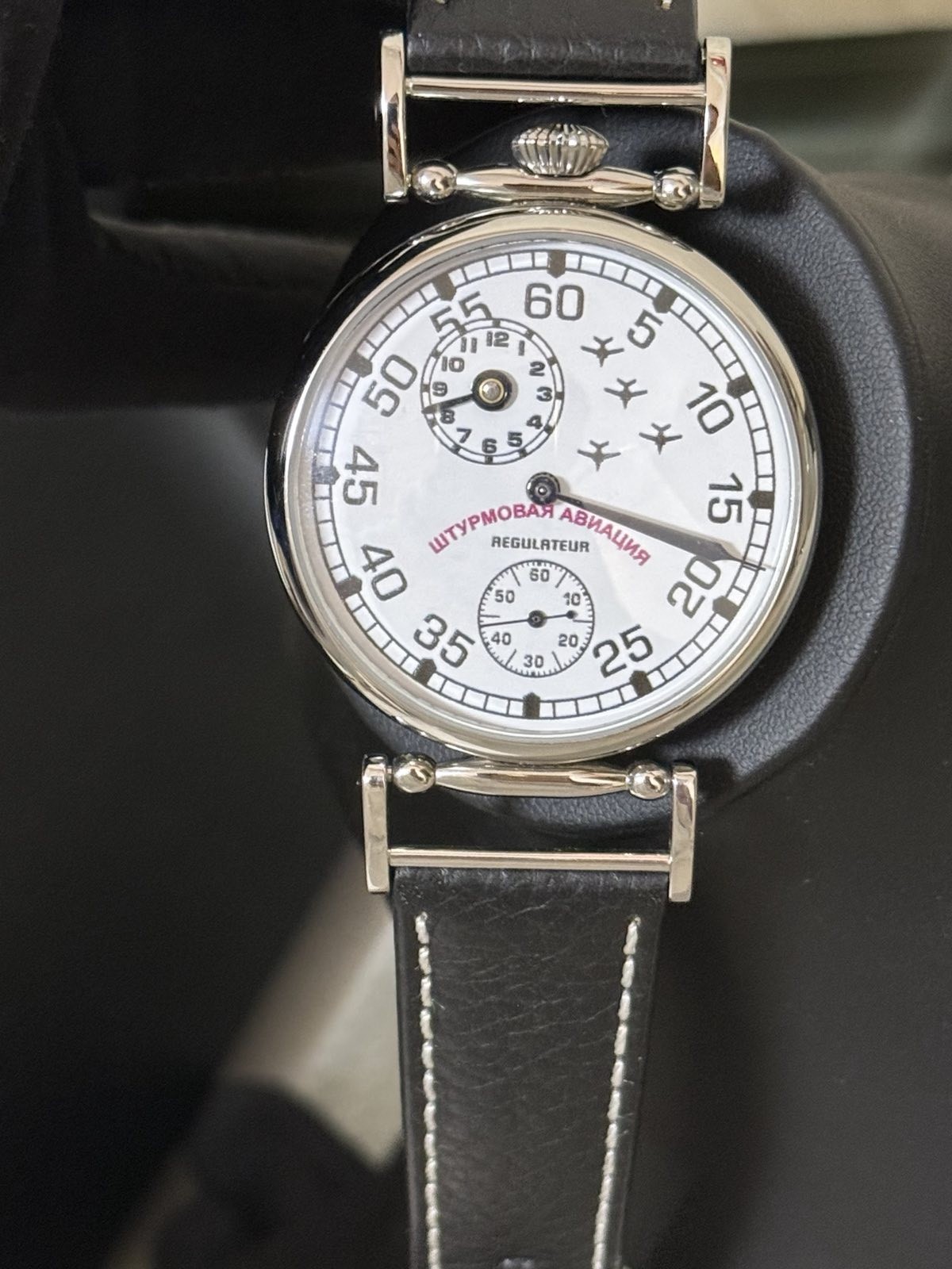 Regulator Watch Mechanical Wrist Russian Attack Aviation Men Pilot Fight Molniya