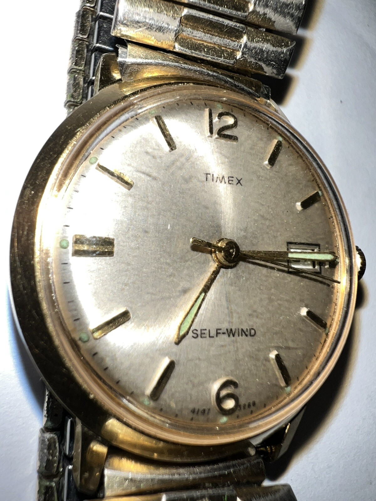 1969 Timex Men’s Self Wind Automatic Date Watch 4147-3268 Water proof 1960’s