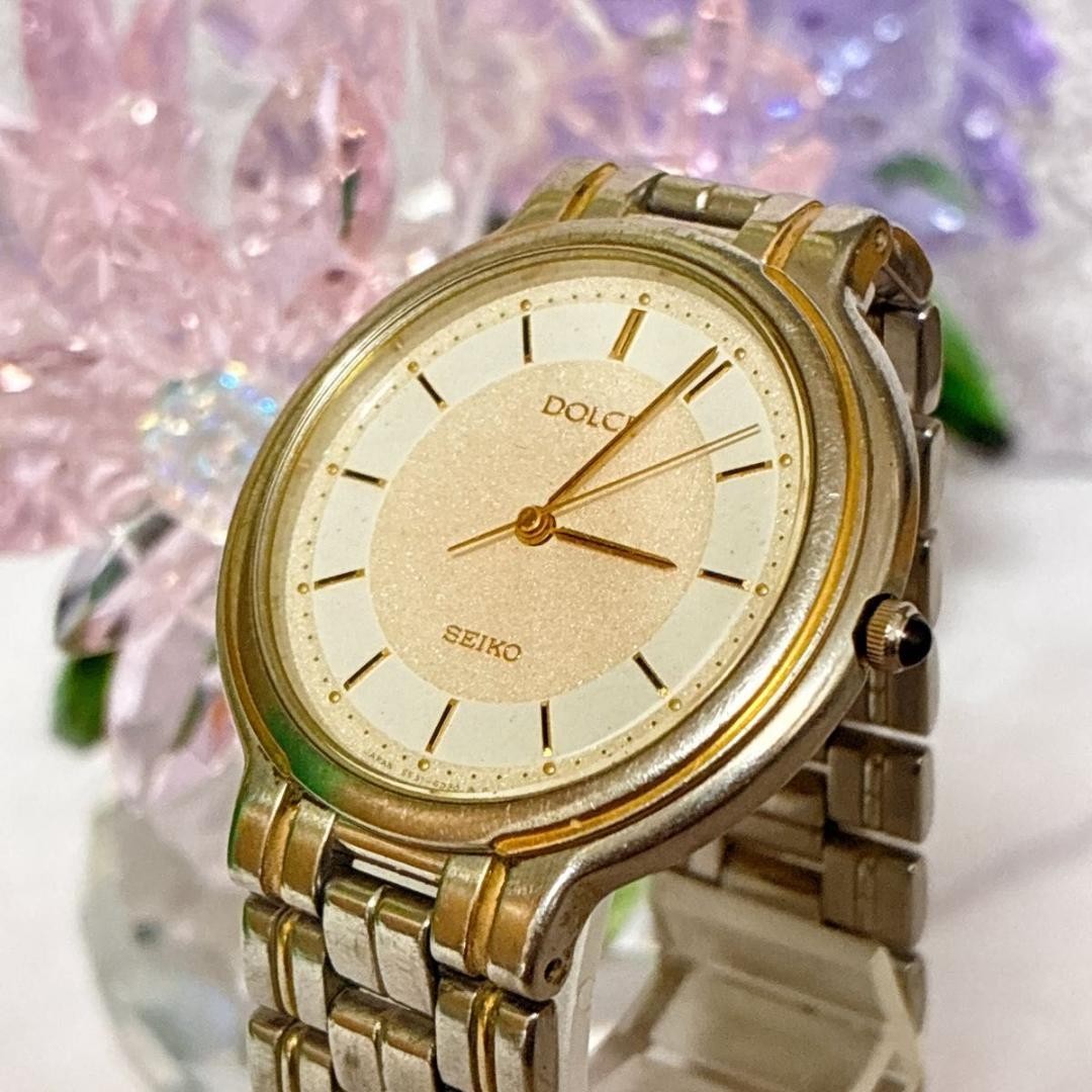 Working Seiko Dolce Quartz Watch, Battery Replaced, Glitter Dial, Vintage