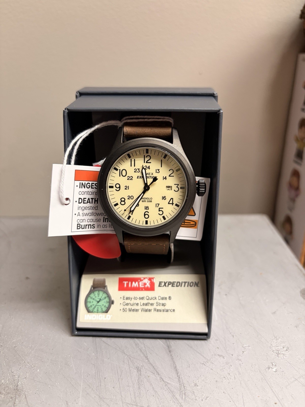 Timex Men’s T49963 Expedition Scout 40mm Leather Strap Watch