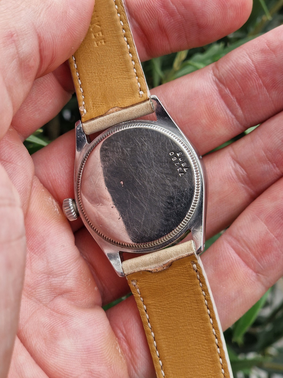 Tudor Oyster – Ref 7803 – Silver Waffle Dial – Manual – Steel – Beige Strap