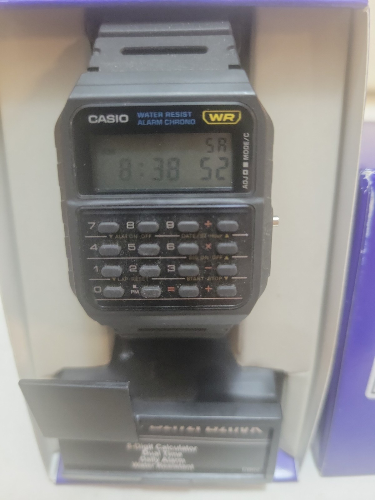 Casio CA-53W Databank Calculator Digital Quartz Watch, Black Resin, Box+Manual
