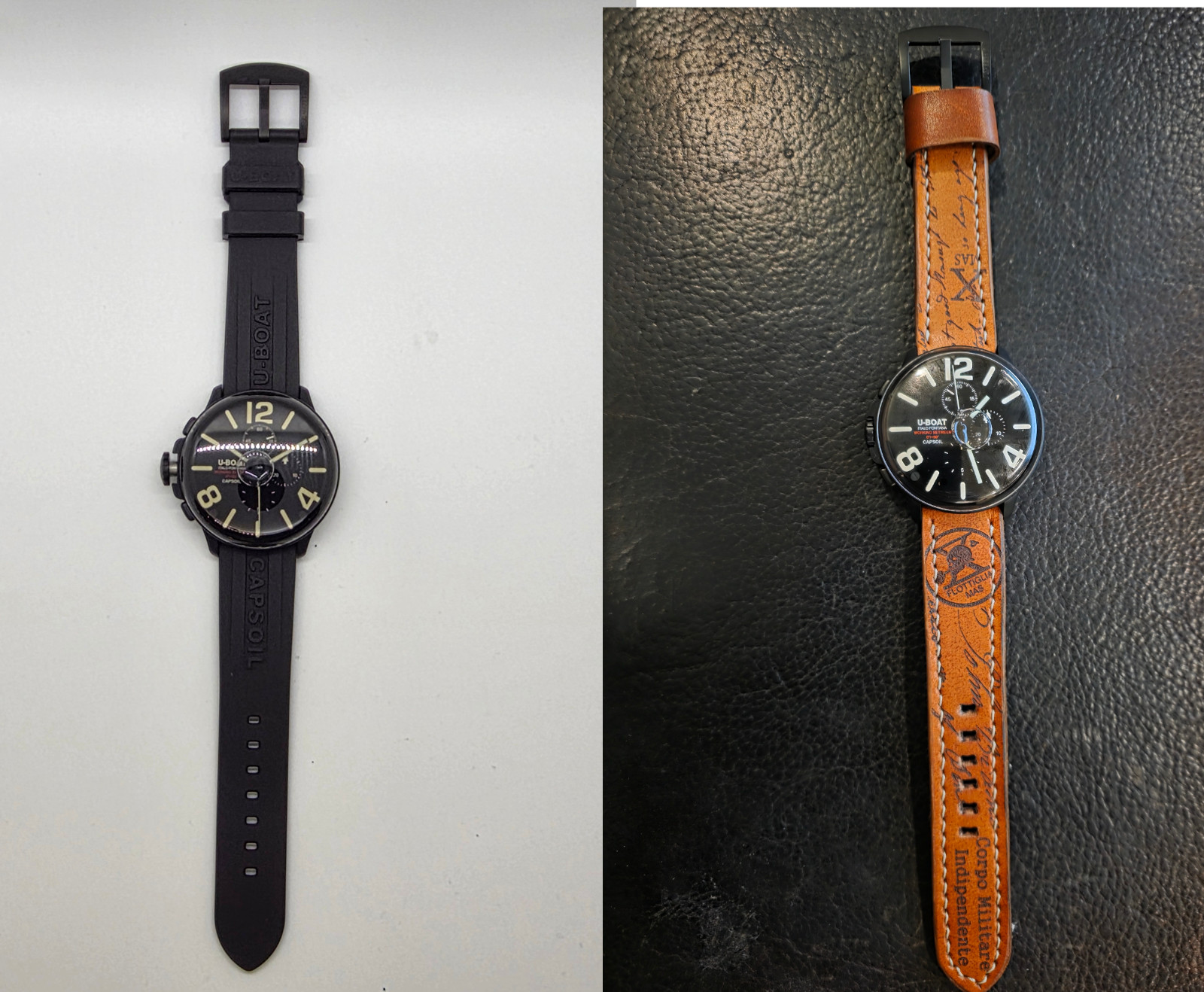 U-Boat CAPSOIL CHRONOGRAPH 8109/A, 1st Edition, RARE, 1 watch, 2 straps