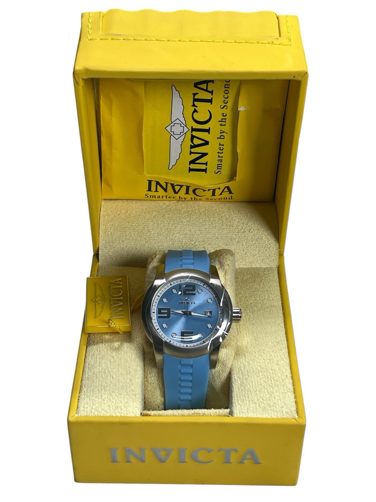 Invicta Angel 19361 Women’s Watch NWT Blue Silicone Quartz 100M Flame‑Fusion