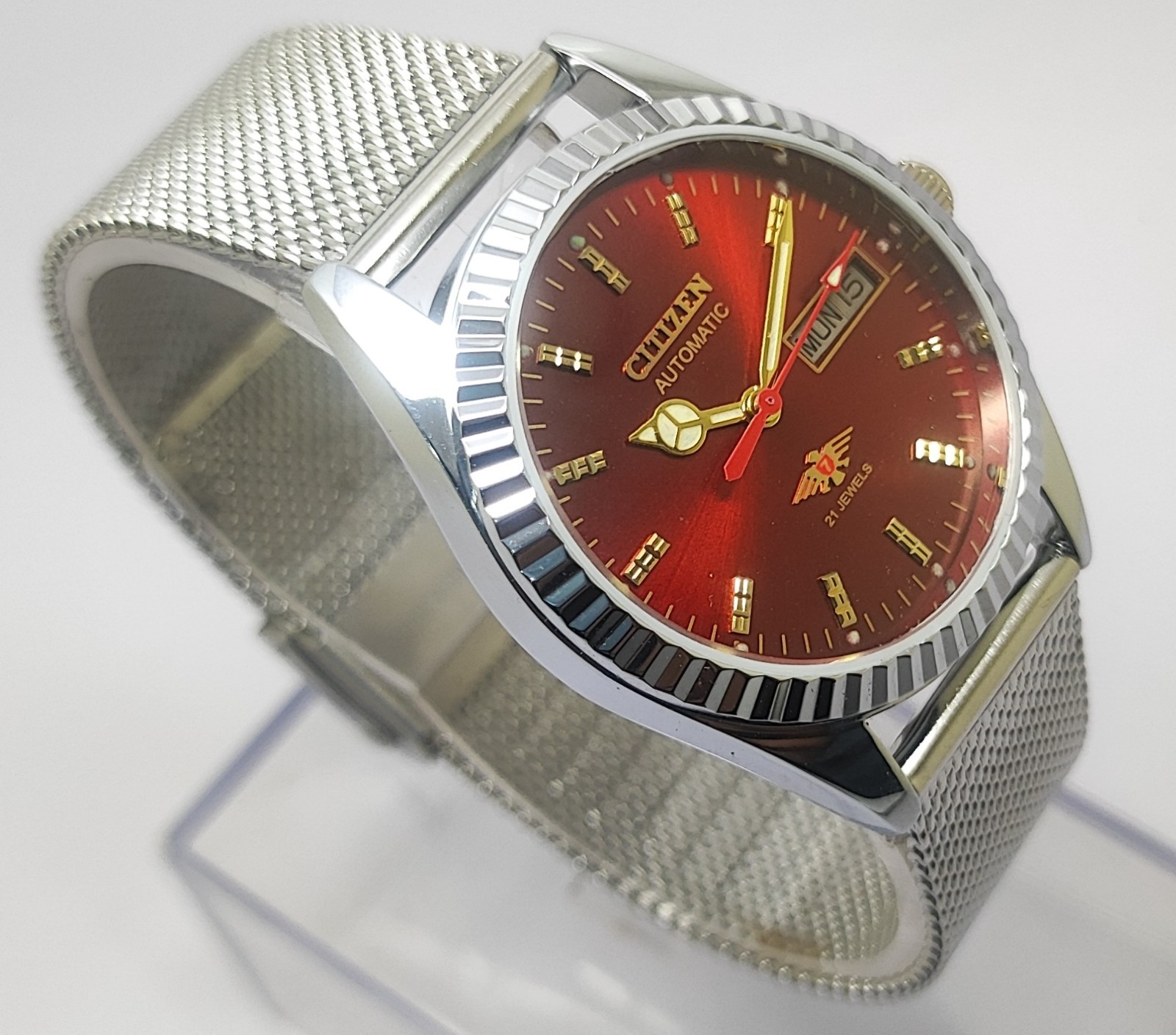 Refurbished Automatic Men’s Watch Day Date | Classic Vintage Style Steel Strap