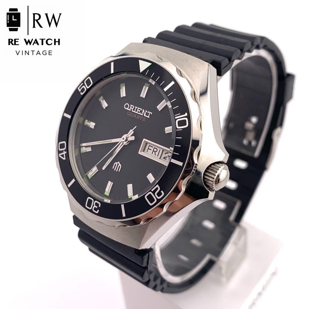 Orient Quartz Mens Watch 38mm 18cm Wrist Black Dial Date Indicator Battery