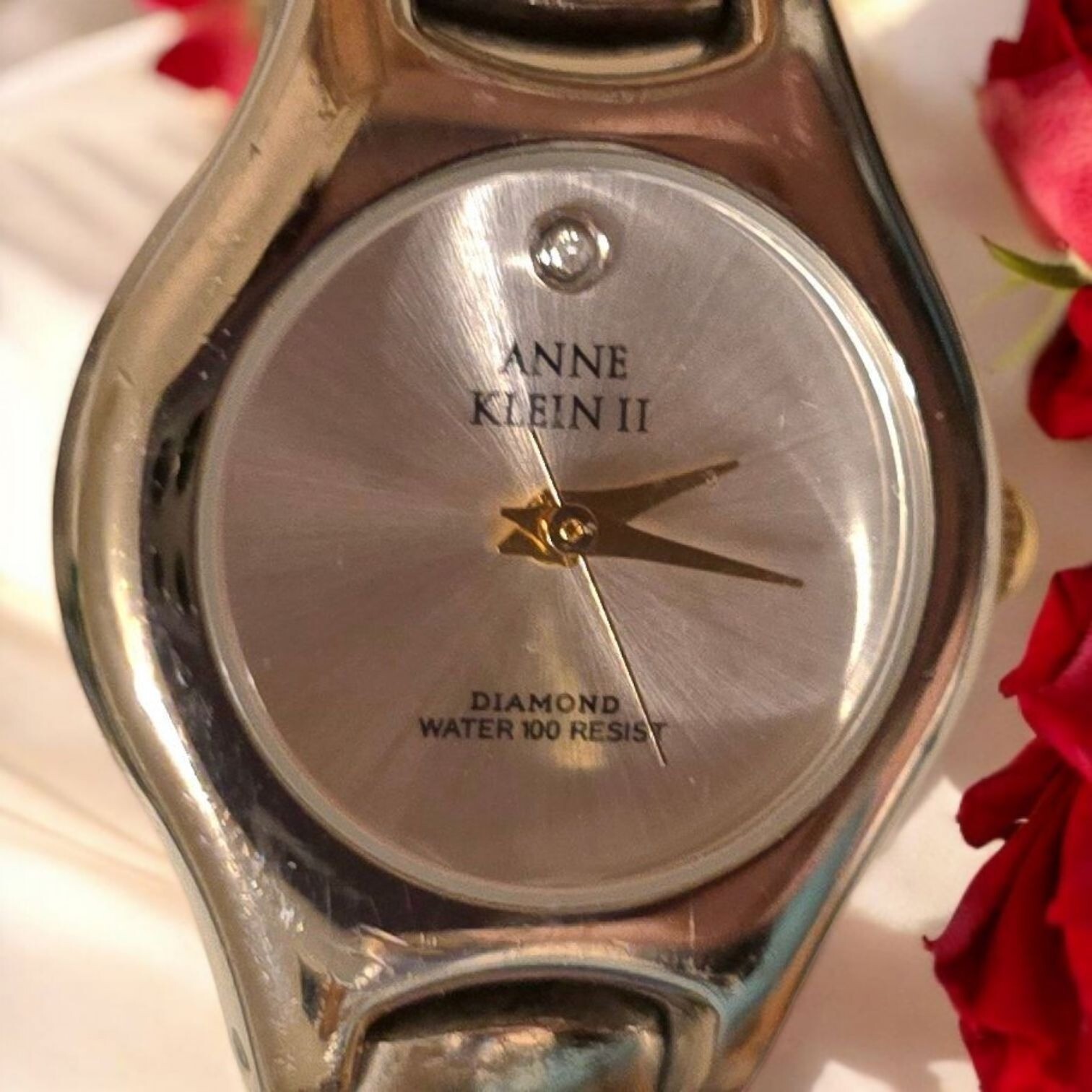 Anne Klein II Women’s Watch Silver-Tone Diamond Accent Water Resistant (C100)