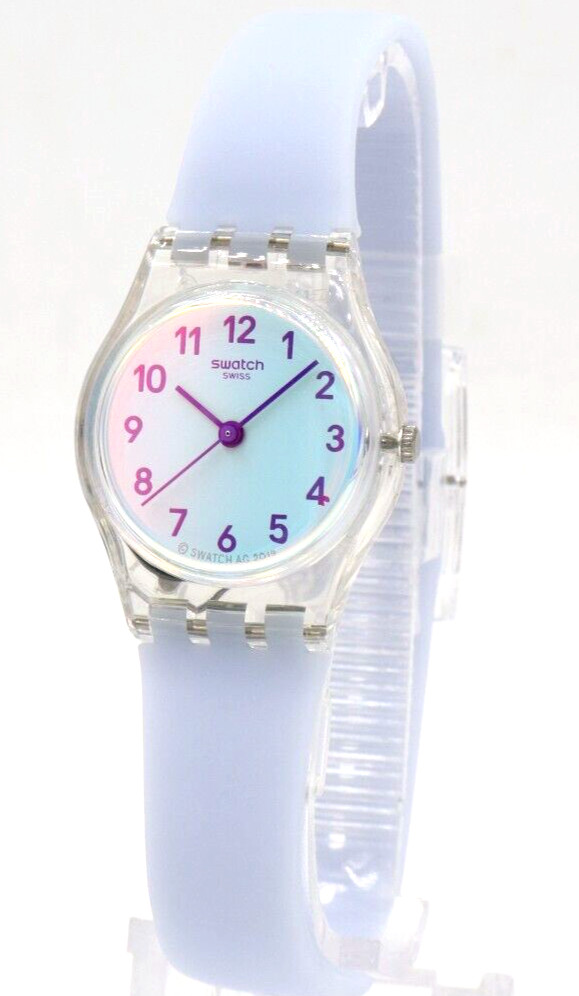 New Swiss Swatch CASUAL BLUE Petite Silicone Women Watch 25mm LK396 $70