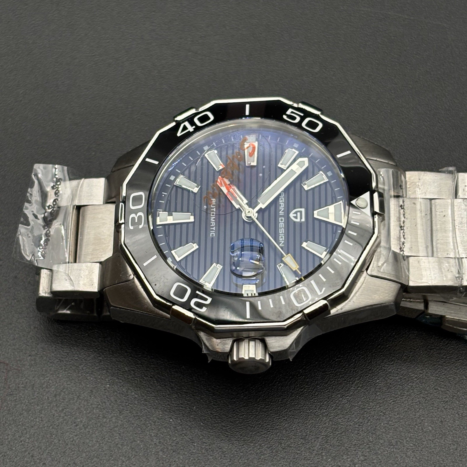 Pagani Design PD-1617 Men’s Automatic Watch Black Dial Diver Style Steel Box