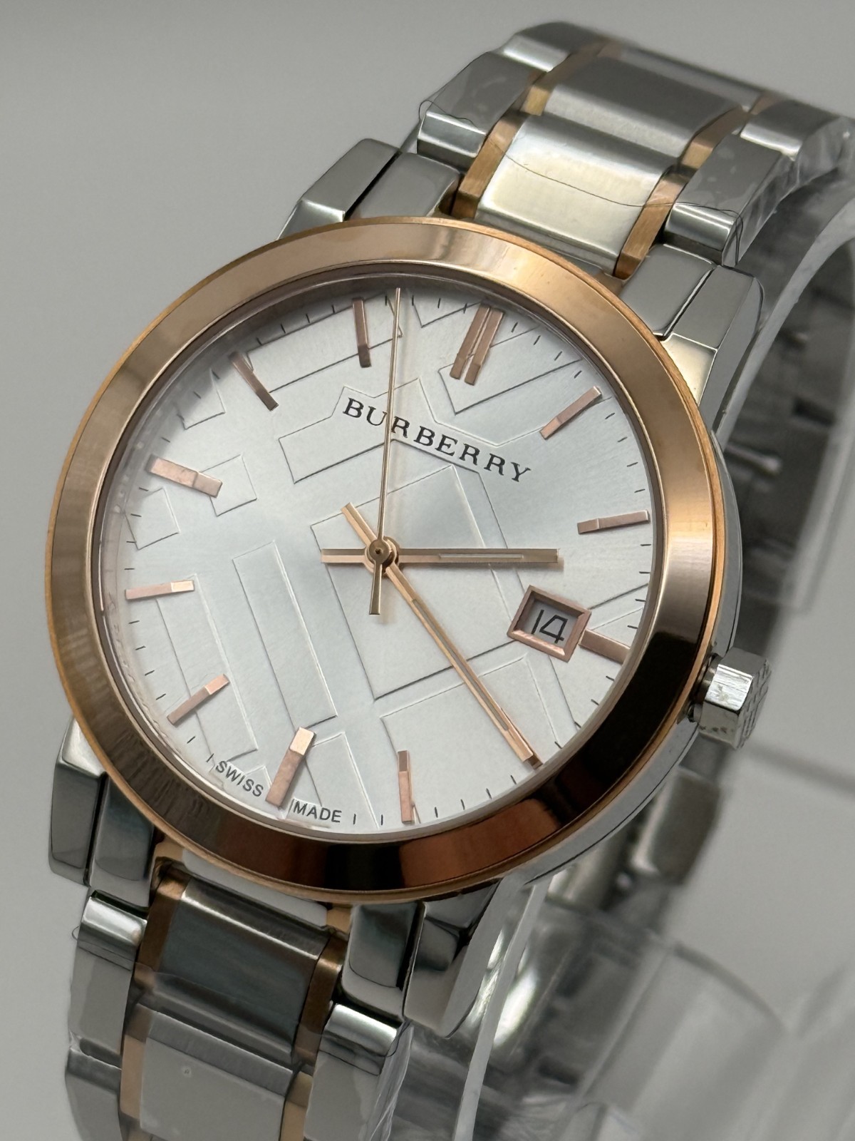 Burberry Silver Dial Two-Tone Stainless Steel Unisex Watch 38mm. BU9006