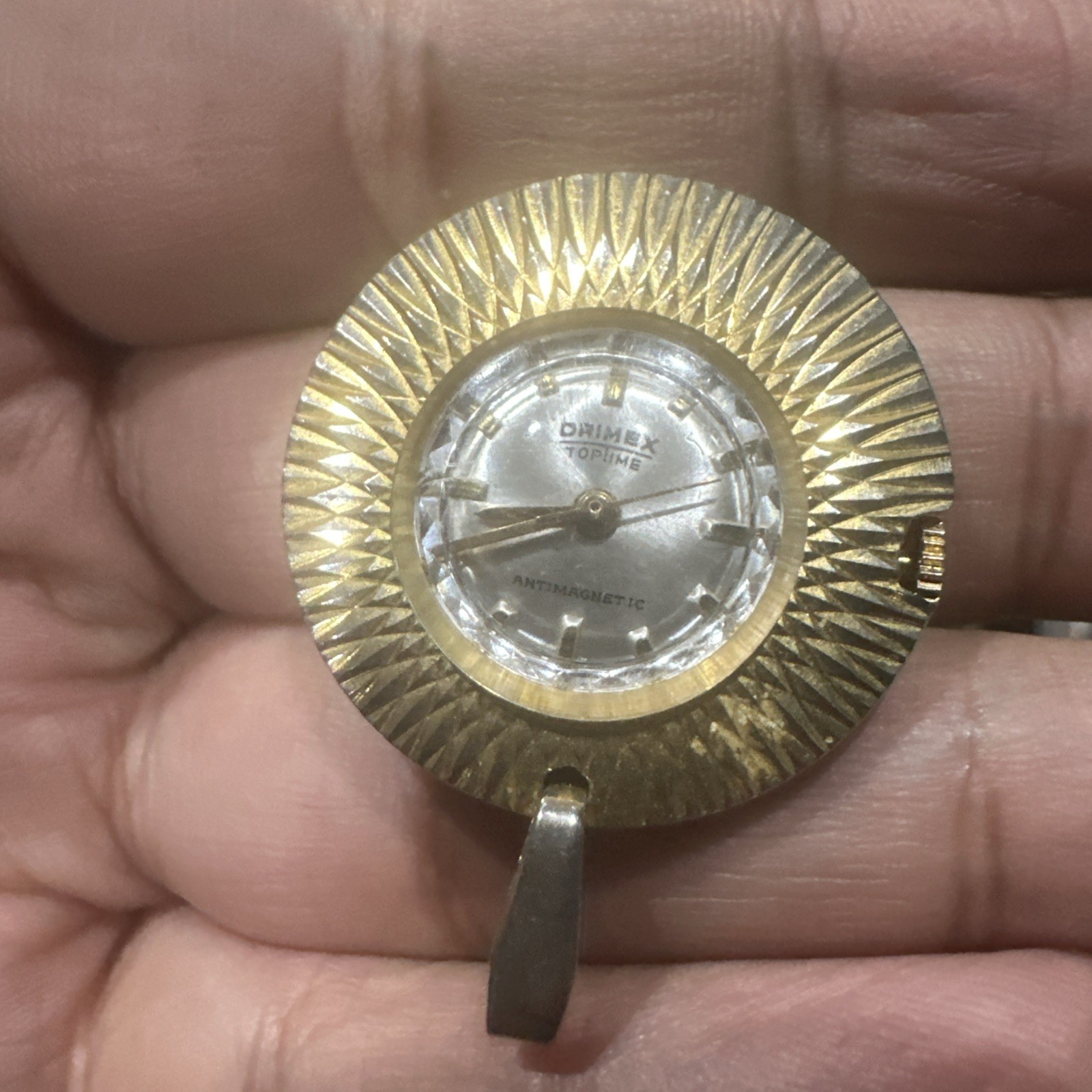Working Vintage Drimex Toptime Swiss Made Mechanical Pendant Watch -30mm Runs