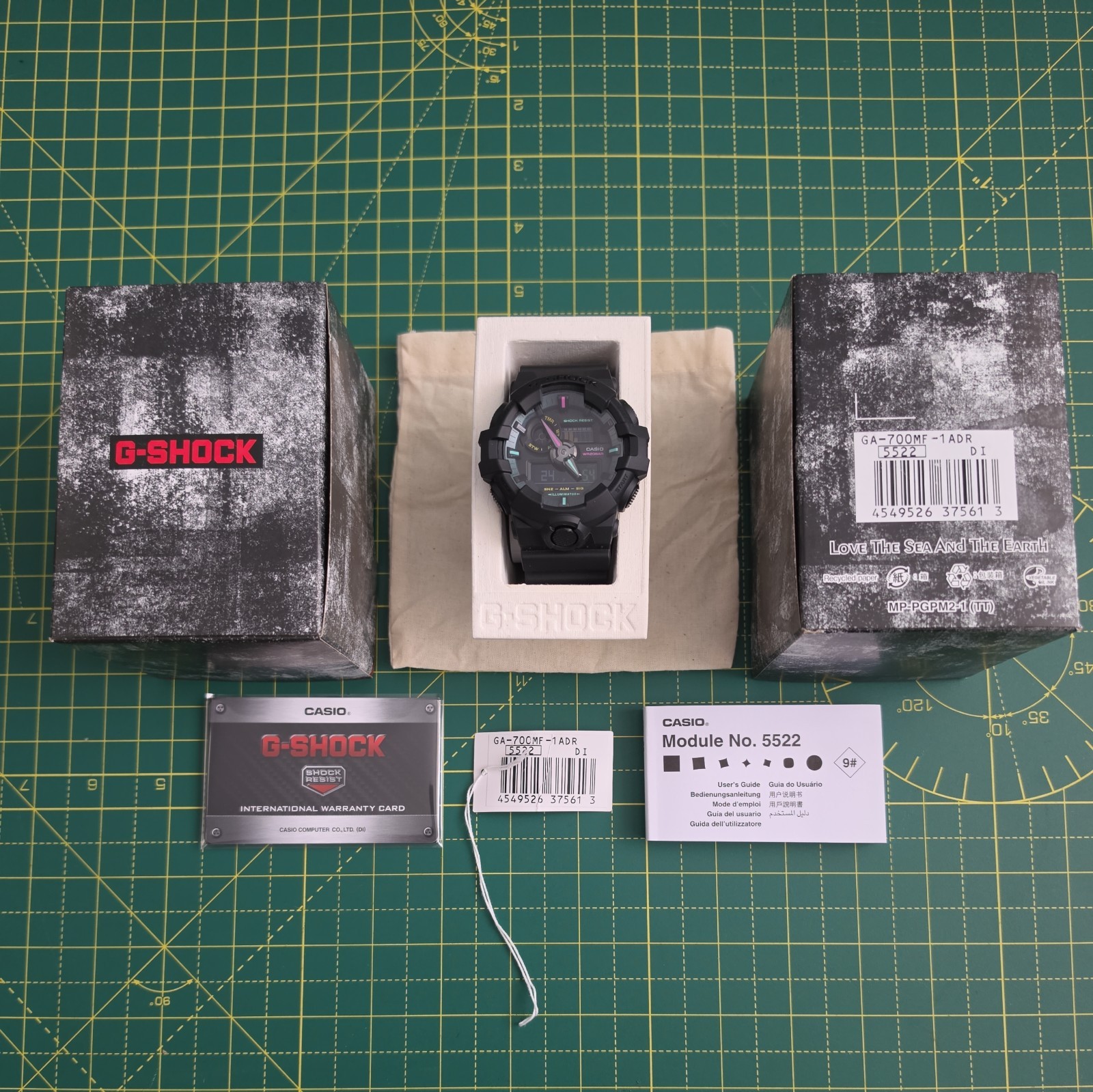 CASIO G-SHOCK GA-700MF-1ADR Multi Fluorescent Men’s Digital Watch New Black Box