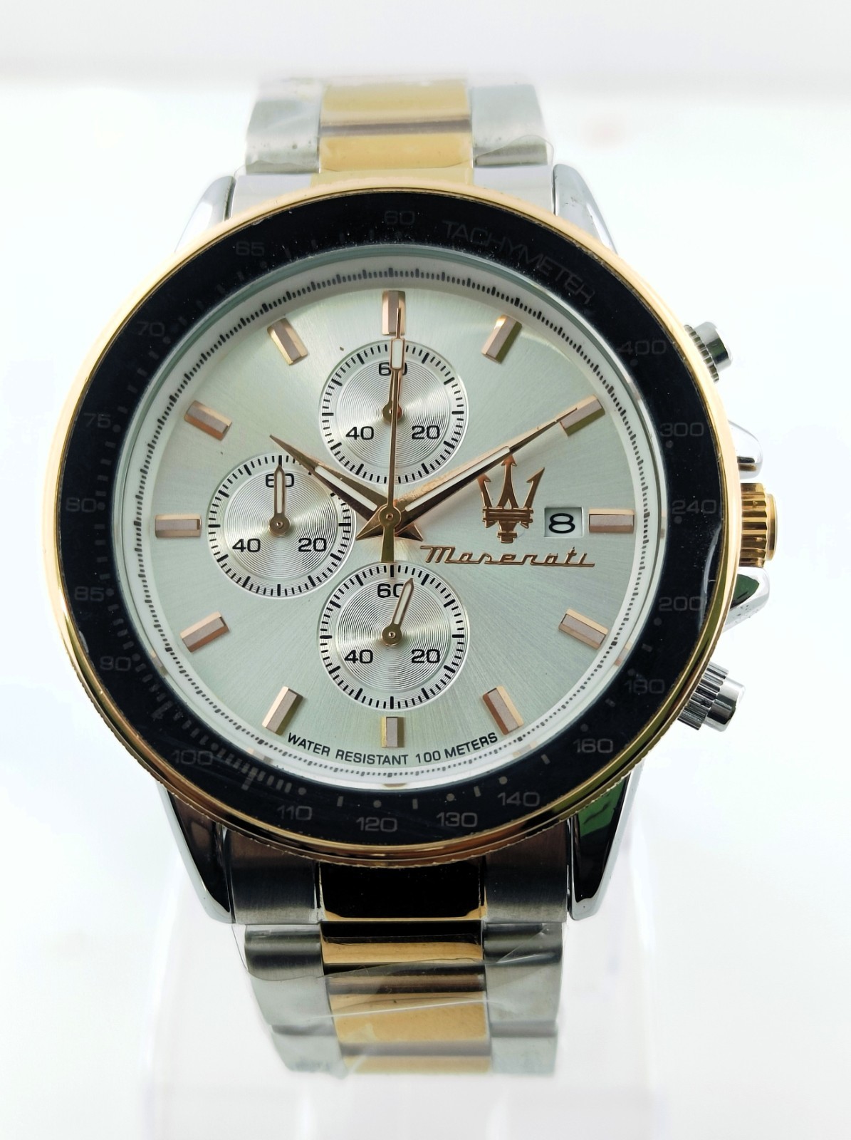Awesome Maserati Chronograph Date Indicator Silver Dial Men’s Wrist Watch