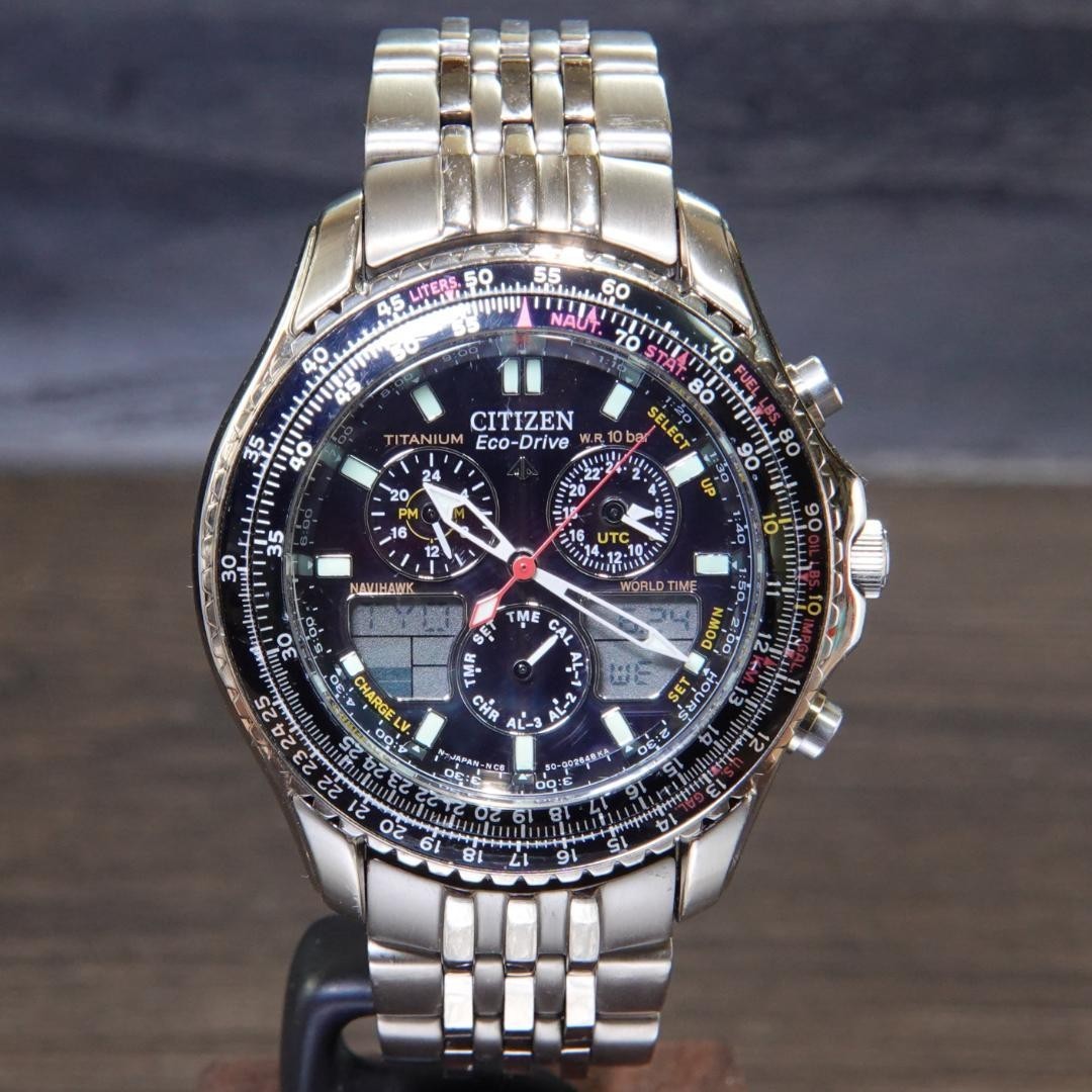 Citizen Promaster C650-Q02144 NaviHawk Chronograph Watch EcoDrive w/Box Serviced