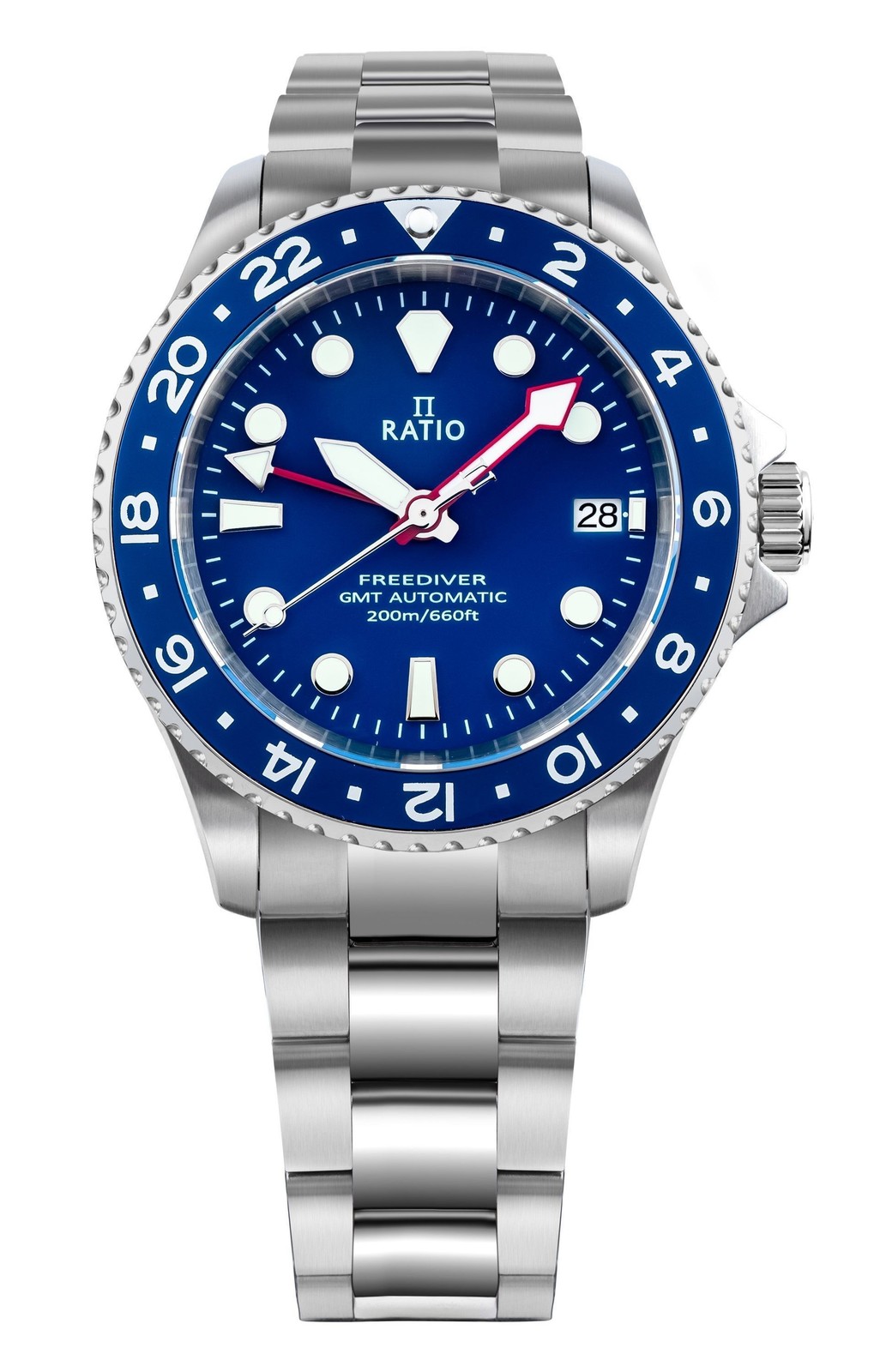 Ratio FreeDiver GMT Blue Dial Automatic Diver’s 200M Men’s Watch RTF053